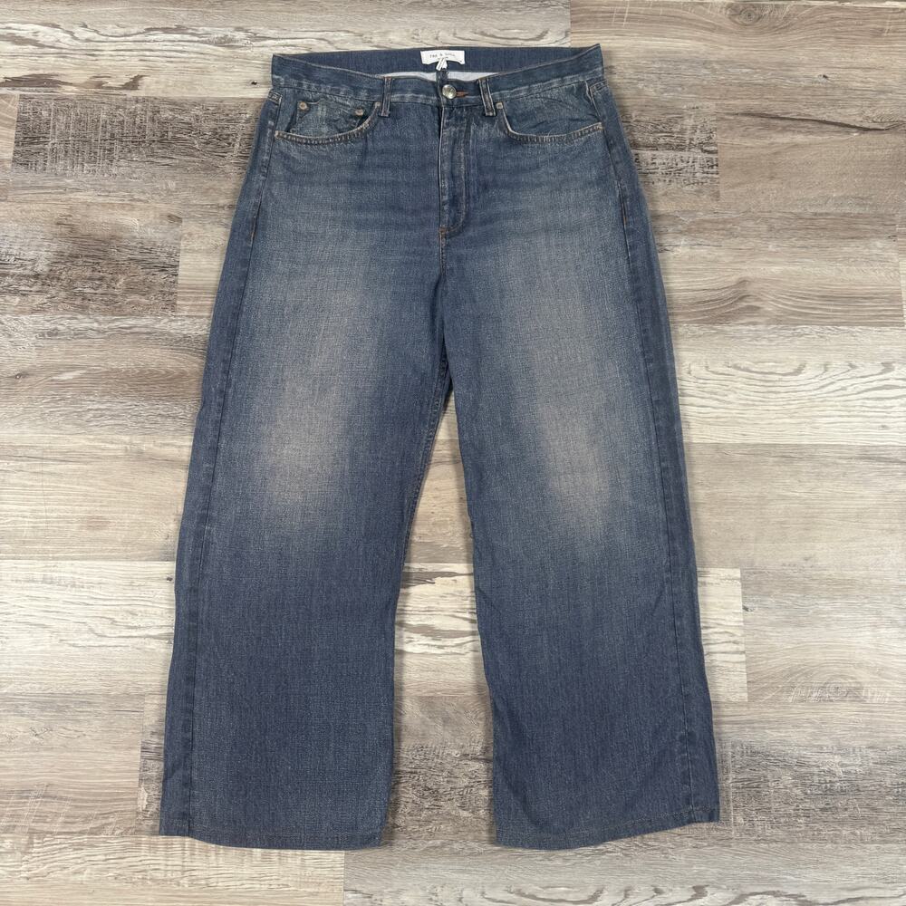 rag & bone Wide-Leg Flare Jeans in Mid Blue